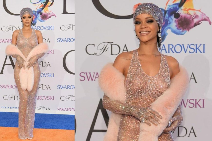 2014 CFDA Fashion Awards - Adam Selman's sheer crystal-covered dress