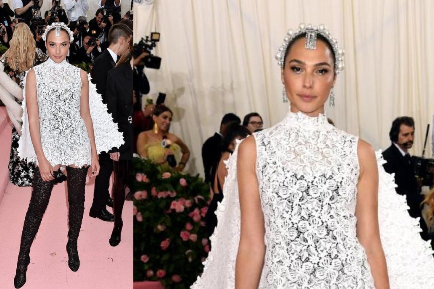 2019 Met Gala Beaded Mesh Gown