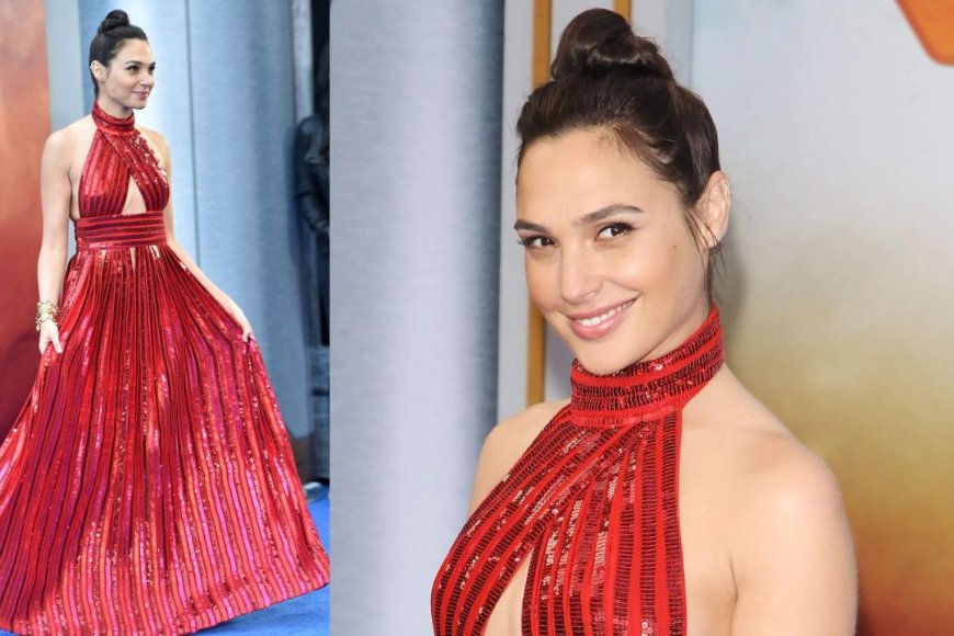 2017 Wonder Woman Premiere Red Sequin Gown