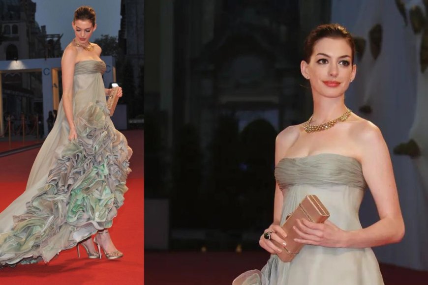 2018 Venice Film Festival Feathered Gown