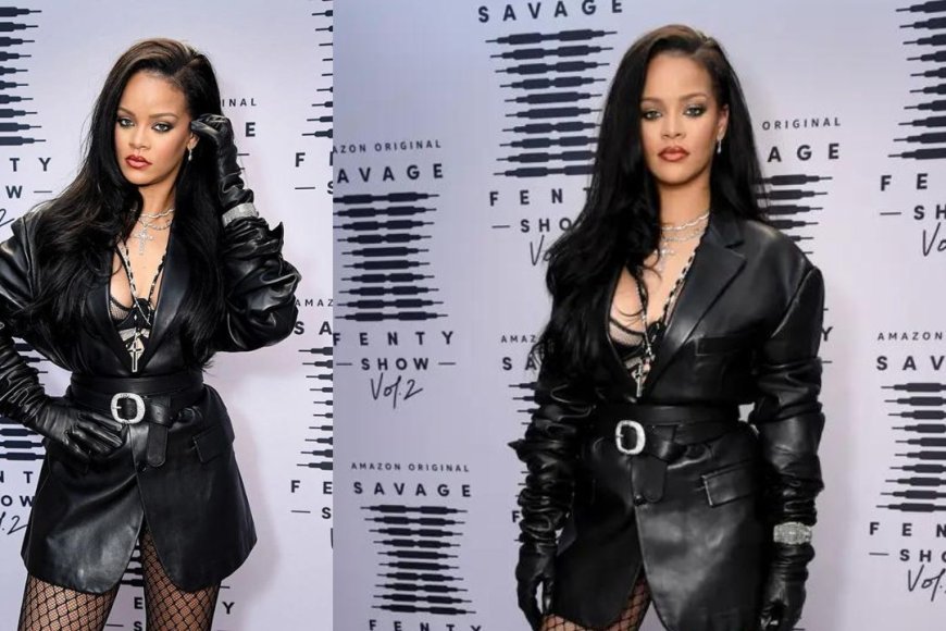 2020 Savage x Fenty Show Leather Lingerie Ensemble